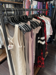 shirts and dresses at the closet on main